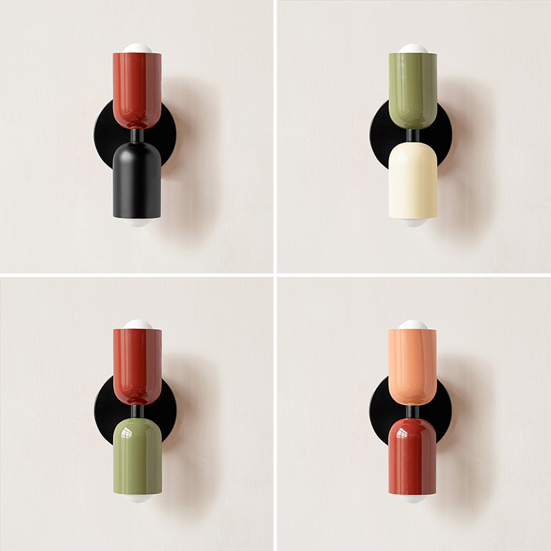 Nordic Wall Lamp Double Heads minimalist Modern LED Wall Light Colorful ...