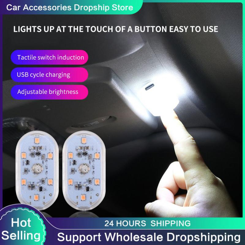 New Car LED Touch Lights Wireless Interior Light Auto Roof Ceiling