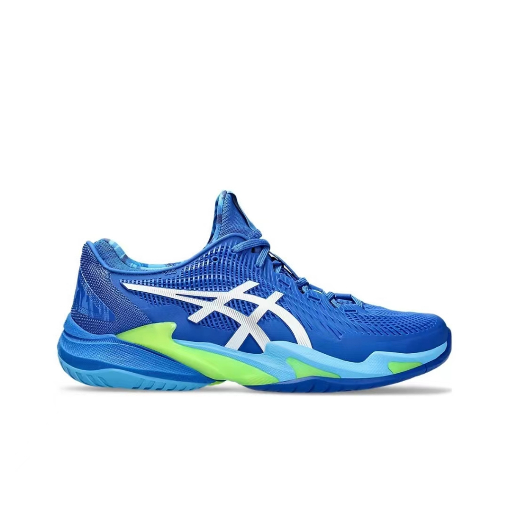 Asics Court FF 3 Novak Anti slip and wearresistant men's low cut tennis shoes (Blue Green