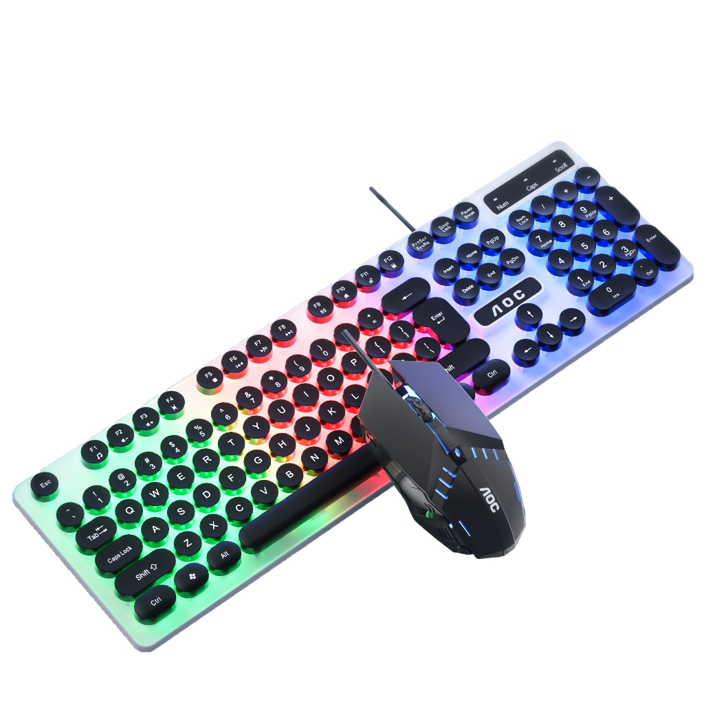 Aoc RGB Mechanical Feel Gaming Silent Keyboard KB121 USB Wired AOC