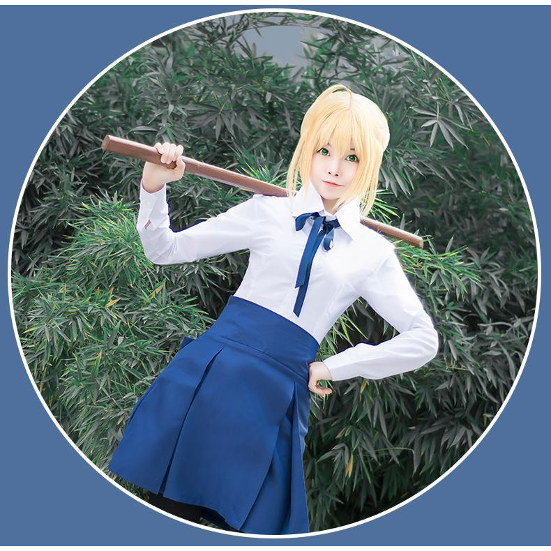 Game FGO Altria Pendragon Saber Swimwear Cosplay Costume Jumpsuit Dress
