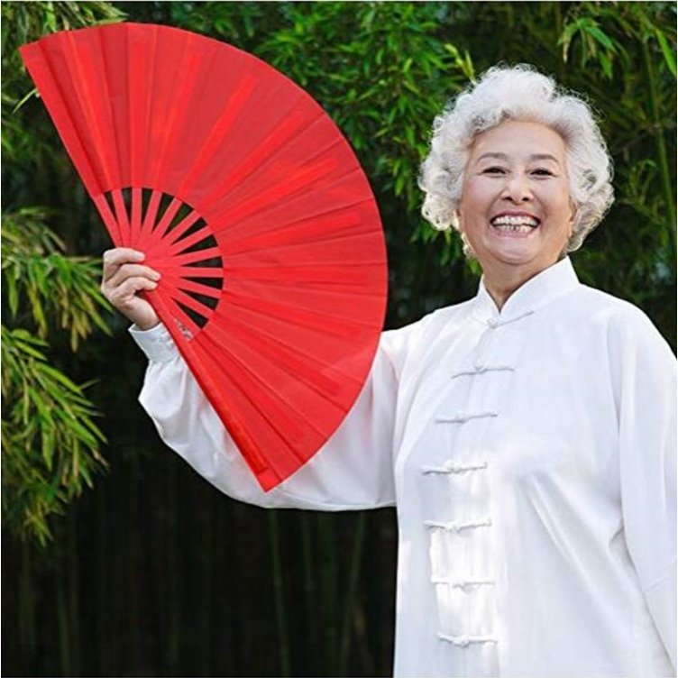Dance Folding Hand Fan Large Chinese Kung Fu Tai Chi Hand Held Folding ...