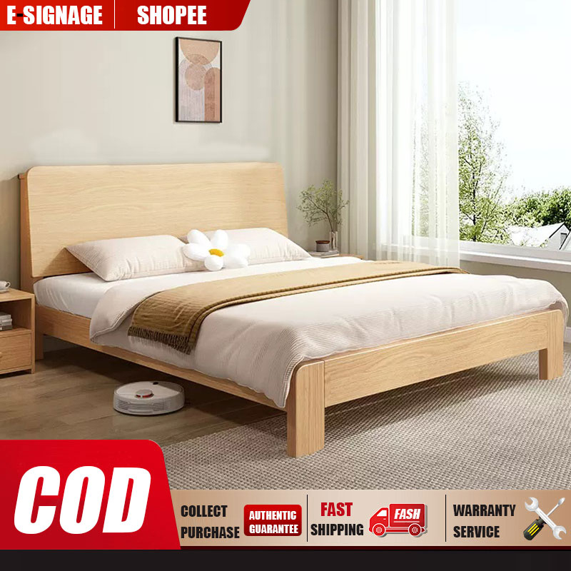 Solid Wood Bed 6070 INCH Width Modern Minimalist Household Double Bed