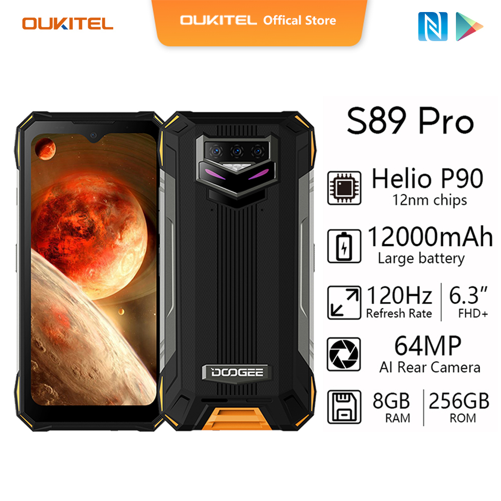 DOOGEE S89 PRO 8GB+256GB 6.3'' FHD+ Helio P90 64MP Camera Rugged Phone ...