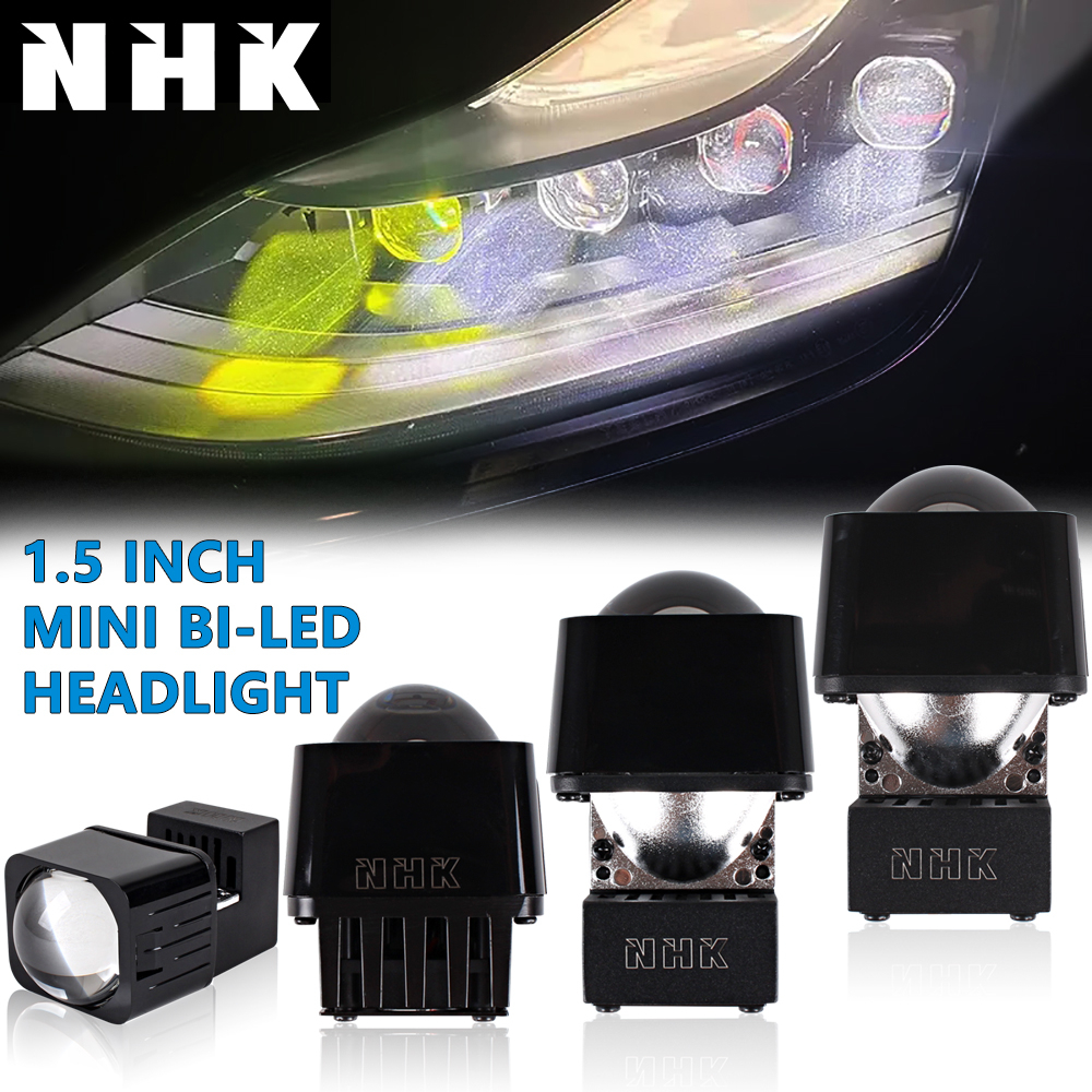 NHK 1.5 Inch Mini BI LED Lens Headlight 124W 6000K/2700K Spotlight High ...