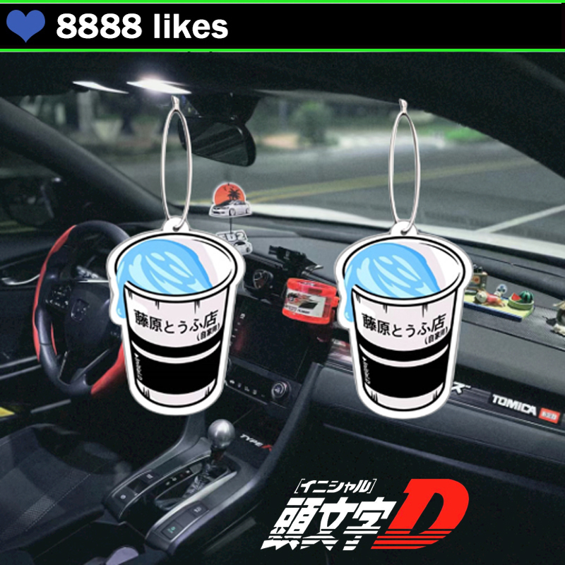 JDM Car Air Freshener Wheel Hub Hanging Rearview Mirror Perfume Initial