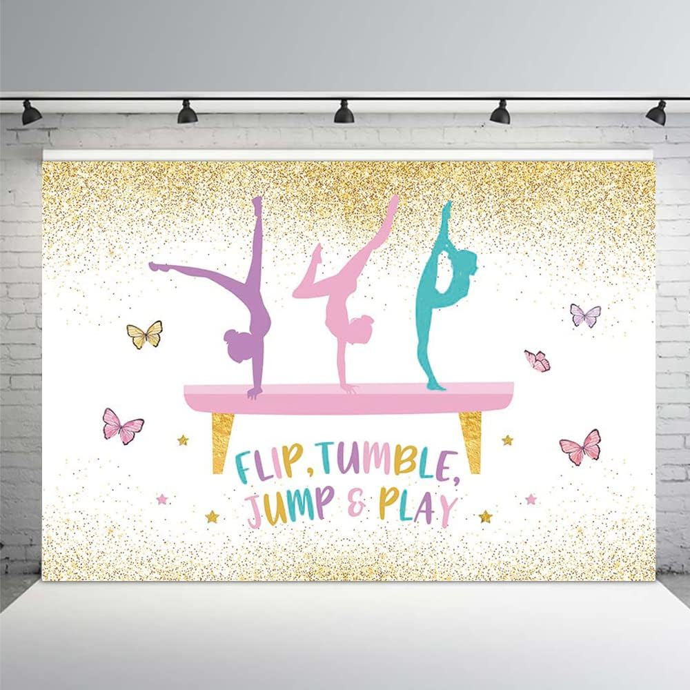 Gymnastics Birthday Photography Backdrop for Girls Gymnasts Flip Tumble ...