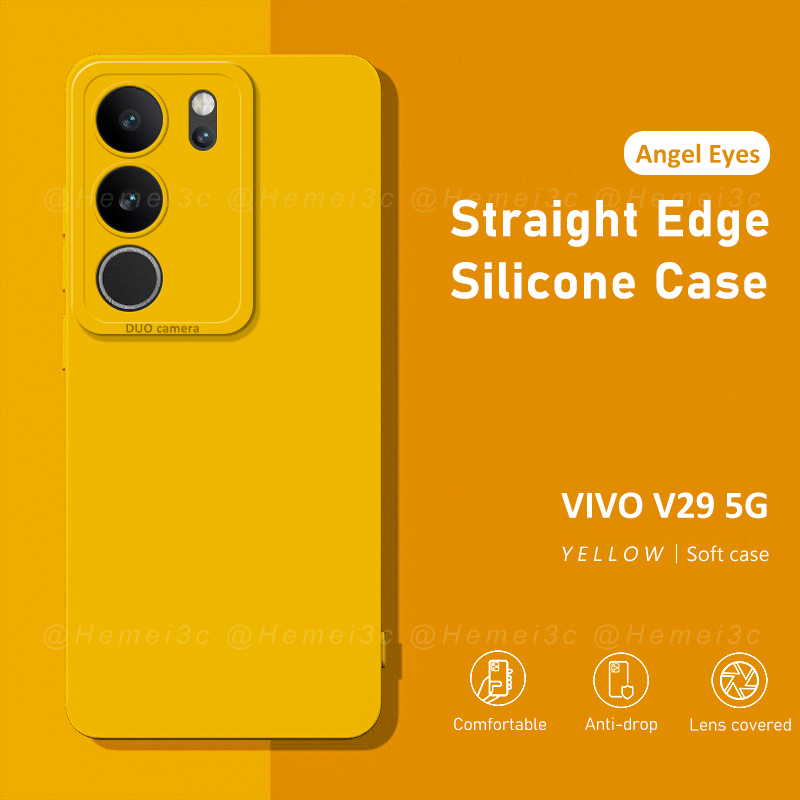 Cover HAOYE Per VIVO V29 5G | Custodia In TPU Morbido Con Placcatura Colorata | Protezione Antiurto Sottile E Leggera (Rosso)