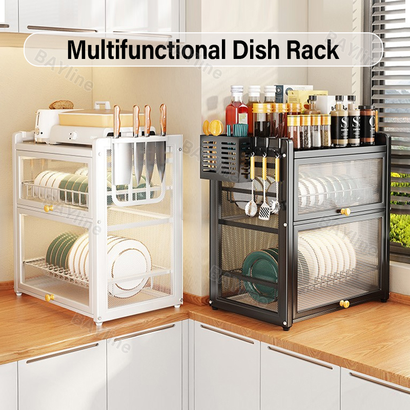 Dish Kitchen Organizer Dish Rack With Cover And Drainer