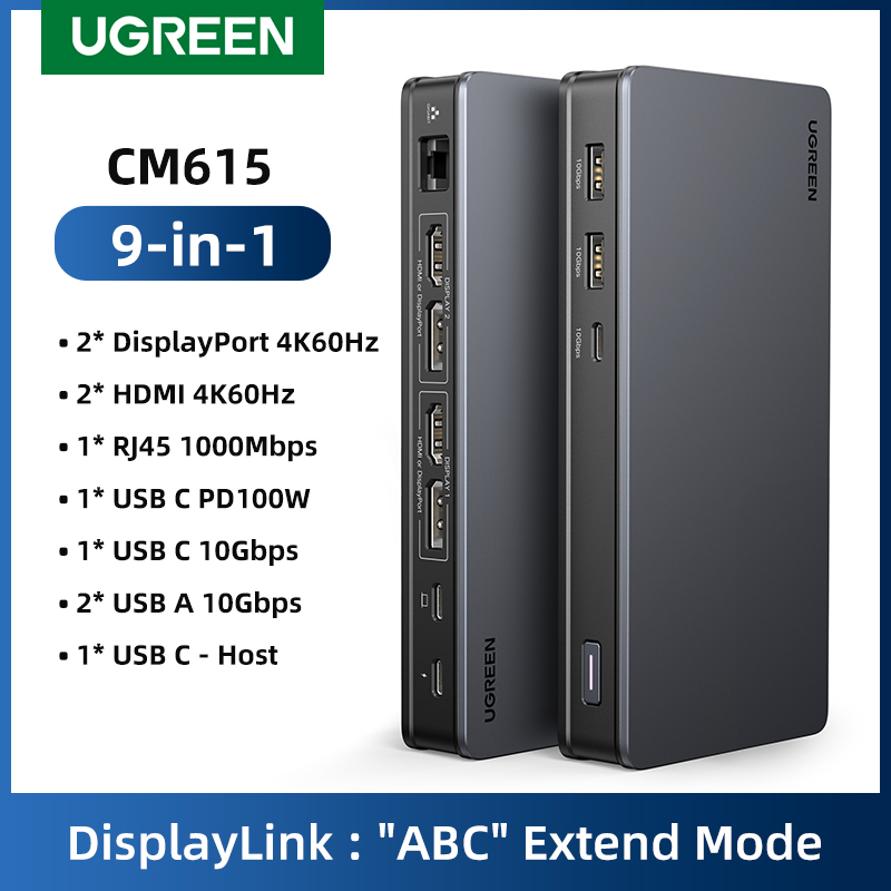 Ugreen 10-in-1 USB-C Docking Station 4K@60Hz HDMI DP 1000Mbps Ethernet ...