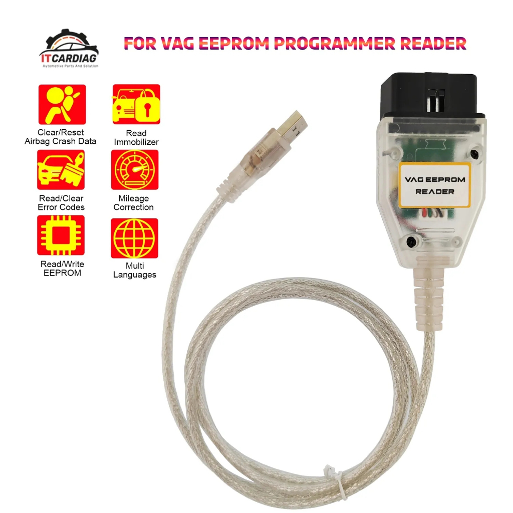 For Vag Eeprom Programmer Reader Cable Support Clear Reset Airbag Crash