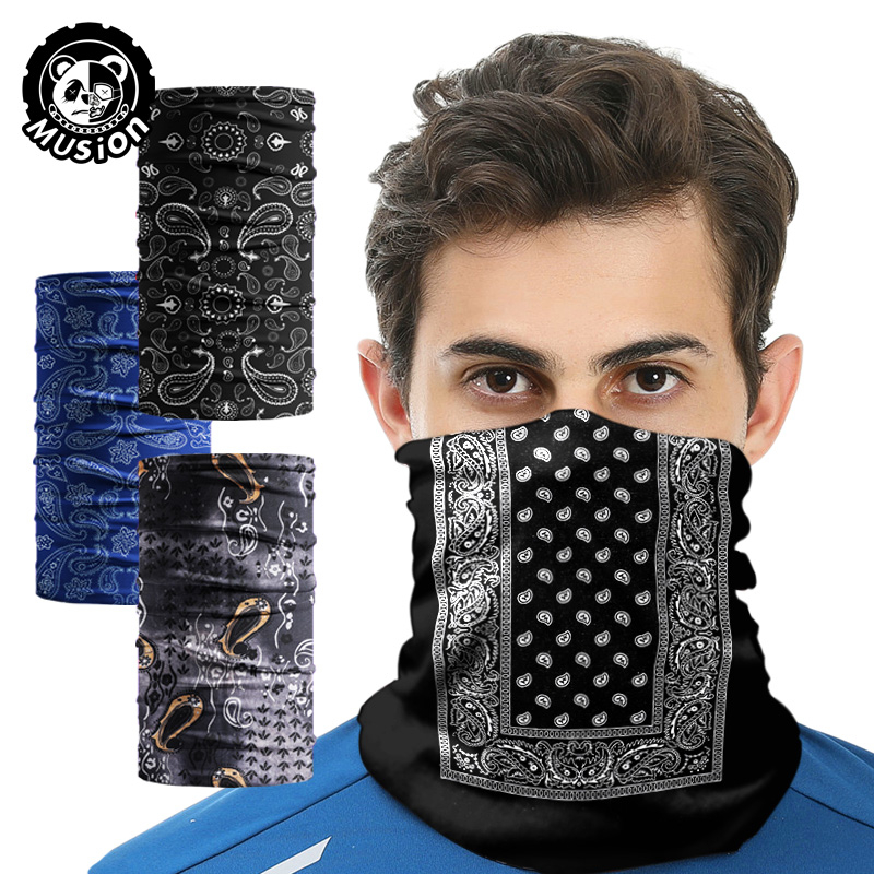 Musion Elastic Paisley Bandana Fashion Men Head Scarf SPF 30 Face Mask ...