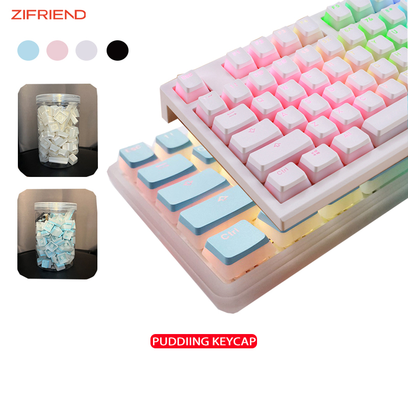 ZIFRIEND Pudding Keycap 130-Key OEM For Customized Keyboard 68/84/87/98 ...