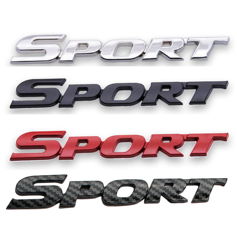Sport Metal Chrome Auto Side Fender Emblem Badge Decal Sticker Racing Car U
