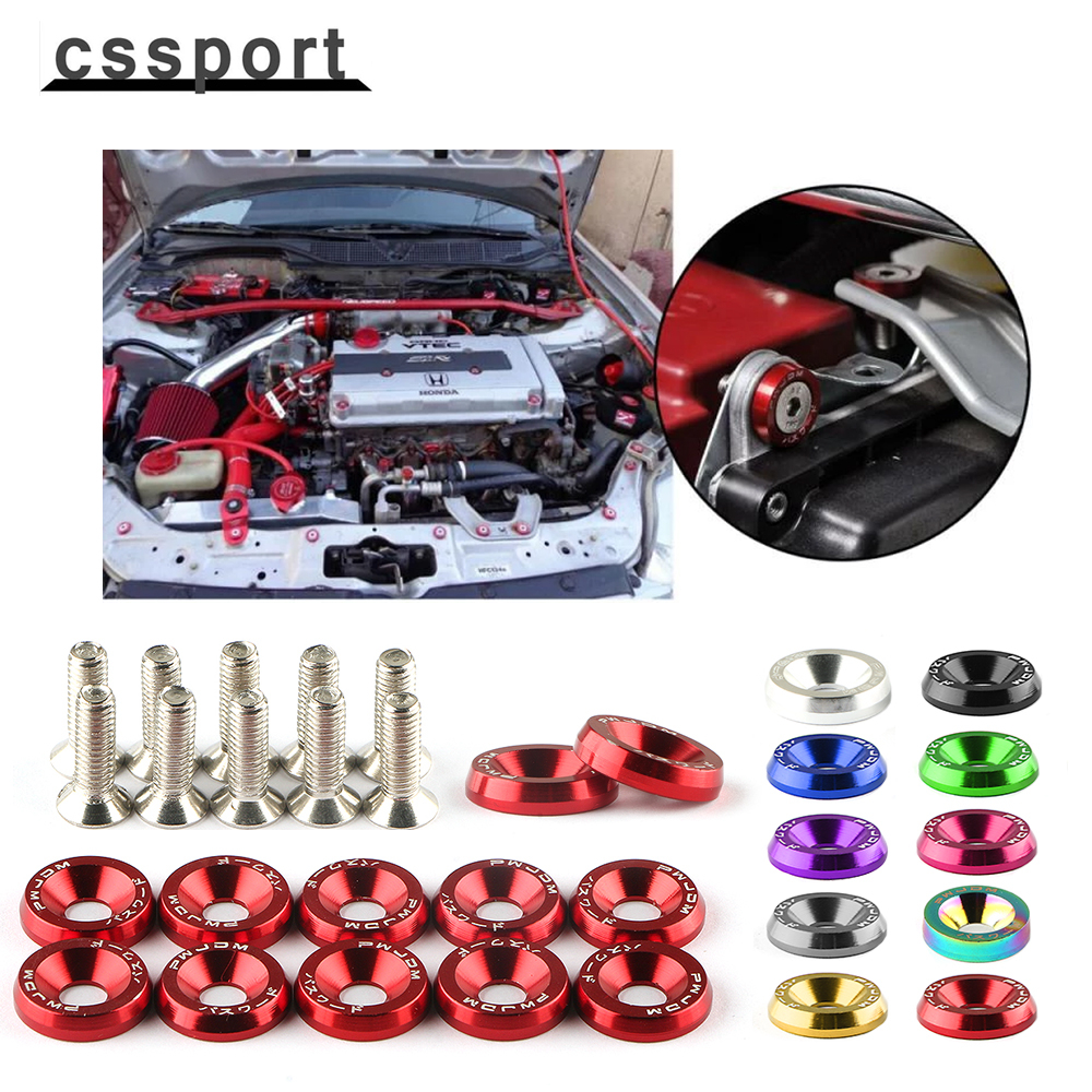 Universal M6 10Pcs Car Modified Hex Fasteners Fender Washer JDM Bumper ...