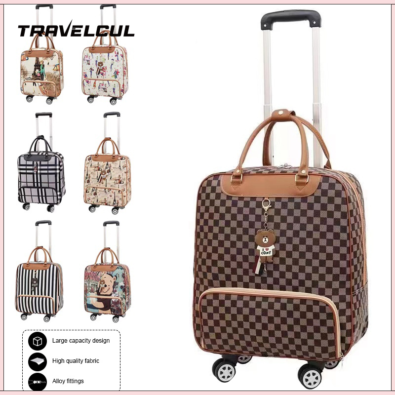 TRAVELCUL Luggage Travel Bag Waterproof Traveling Luggage PU Leather