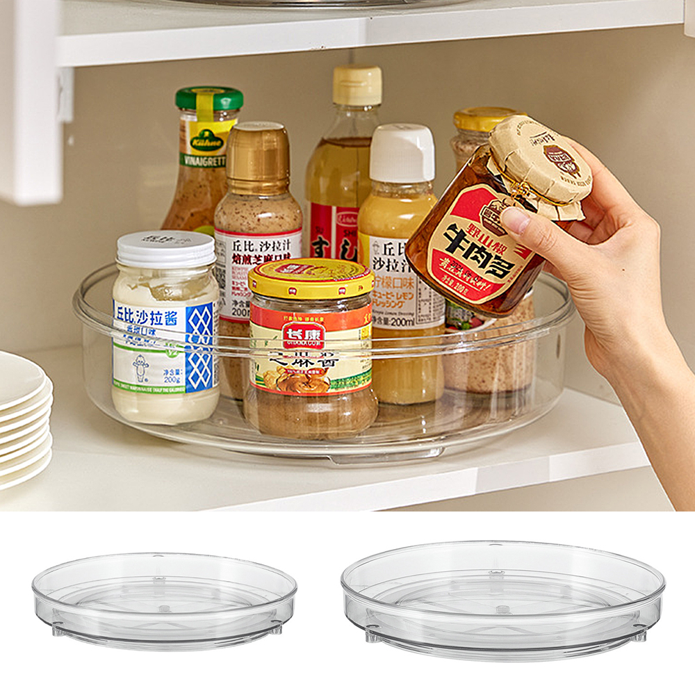 Acrylic Lazy Susan 360° Clear Rotating Spice Seasoning Bottle Storage