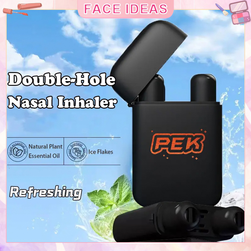 Black Clamshell Double Hole Vital Oil Energy Bar Cool Nostril Nasal 