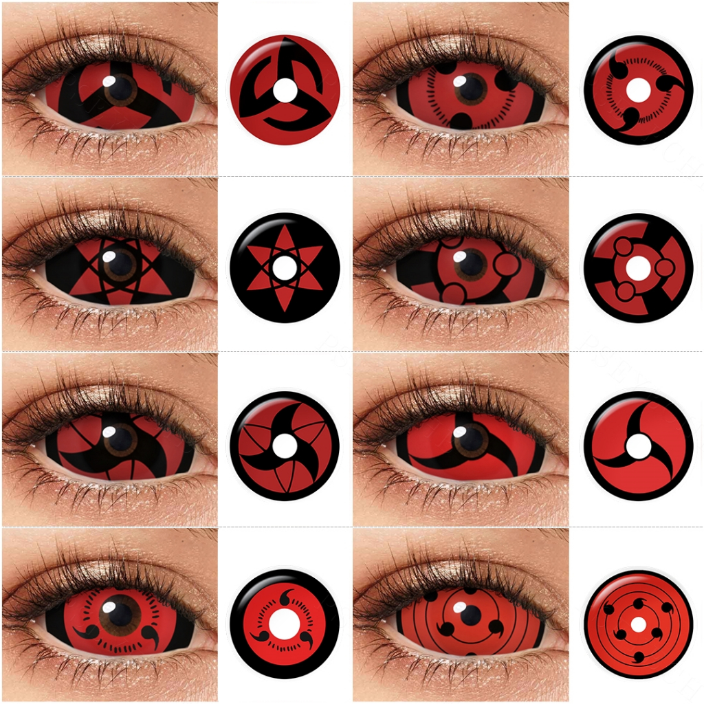 Pseyeche Halloween Cosplay Contact Lens Mm Cartoon Anime Eyes Sharingan Naruto Uchiha Sasuke