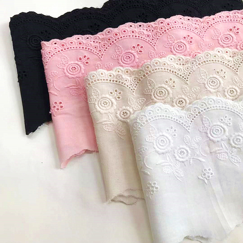 1 meter lace new 11CM cotton fabric flower hollowed out embroidery