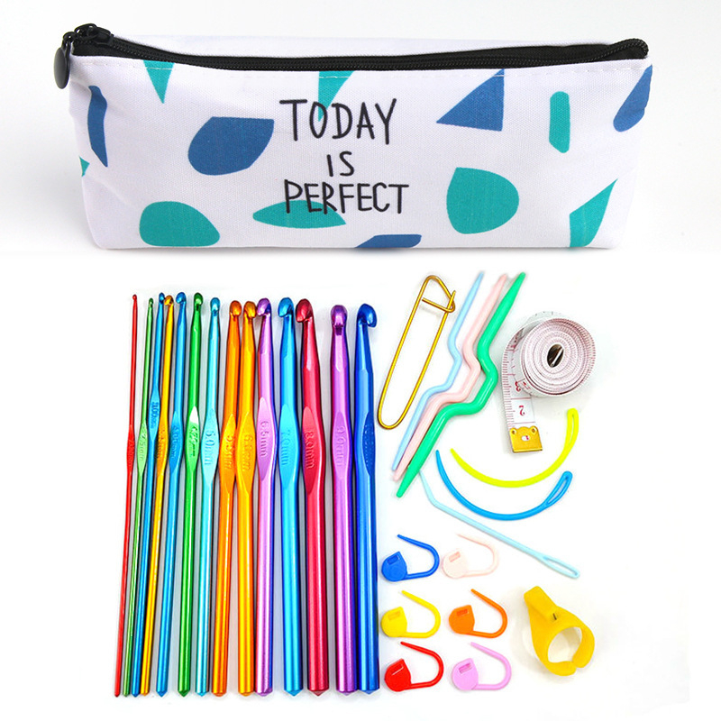 100Pcs Beg Kait 1 set Colorful Magic Knitting Tool Set Kit Hook Needle ...