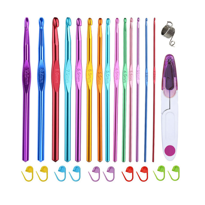 100Pcs Beg Kait 1 set Colorful Magic Knitting Tool Set Kit Hook Needle ...