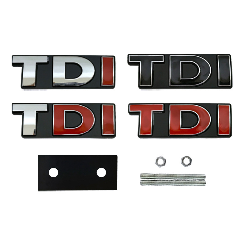 3d Metal Tdi Logo Front Hood Grill Emblem Rear Trunk Badge Sticker Decals For Vw Polo Golf Jetta 