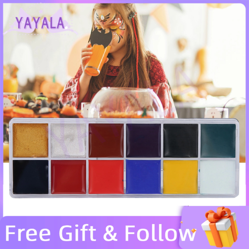[Ready Stock] 12 Colors Nontoxic Oil Paint Face Body Halloween Day