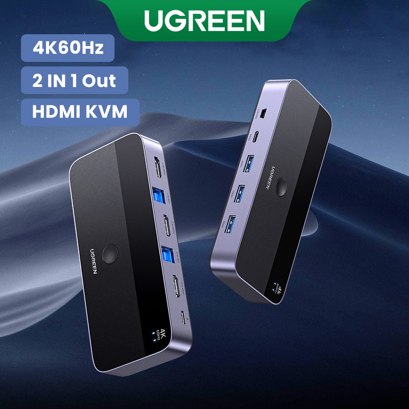 UGREEN HDMI 2.0 KVM Switcher Box 4K60Hz 2 IN 1 OUT Ultra HD HDMI for ...