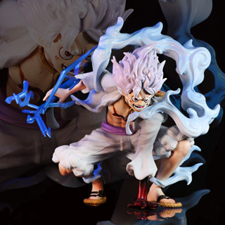 One Piece Figures Luffy 19cm Nika Sun God Gear 5 Anime Action Figures Pvc  Statue Model Doll Ornament Collectible Kid Gift Toys(no box)(Nika Luffy) 