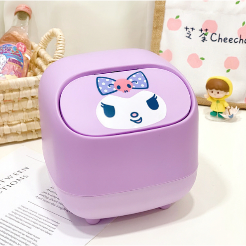 Sanrio Cute Desktop Trash Can Wastepaper Basket, Melody Small Mini Big ...