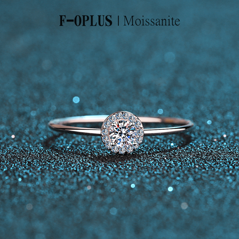 Moissanite Ring Size Engagement Rings Cheap F-OPLUS Carat Real