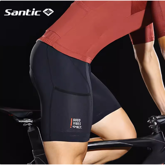 Santic Men Cycling Shorts Women 4D Padded Shockproof MTB Bike Shorts with  Pocket Breathable Bicycle Shorts WM1C05125H