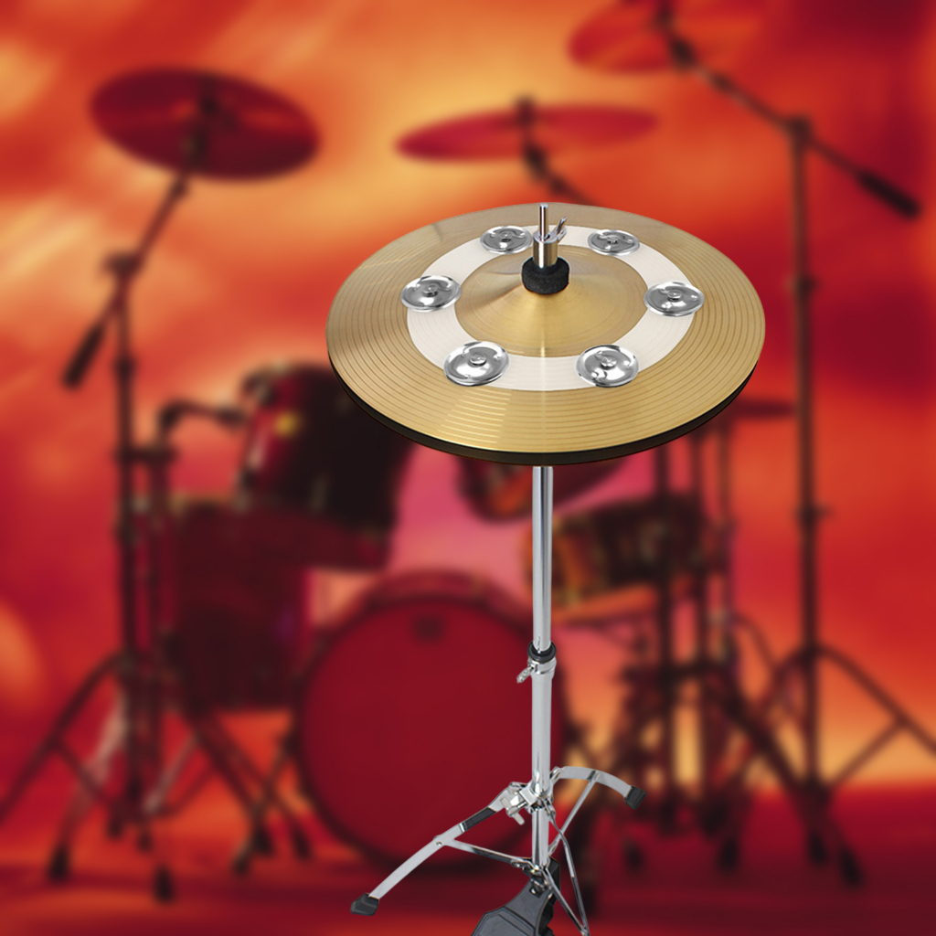 [Amleso1] Drum Set Tambourine 6 Brass Bell Percussion Ching Rings Tambourine with Steel for