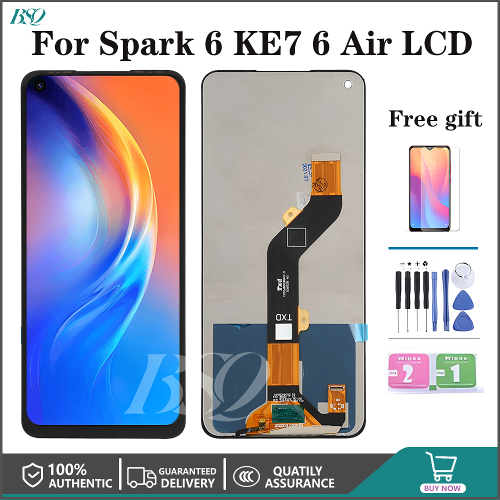 For Tecno Spark 6 KE7 Spark 6 Air KE6 KE6j LCD Display Touch Screen ...