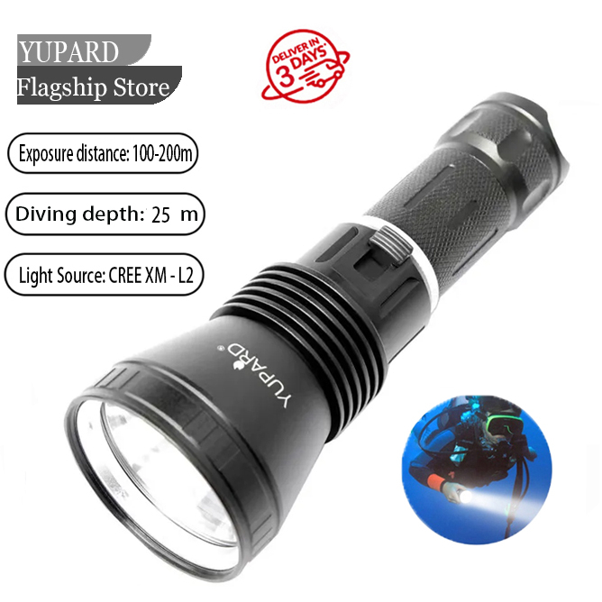 YUPARD 7000LM IPX8 XHP50 Powerful LED Diving Flashlight Underwater ...