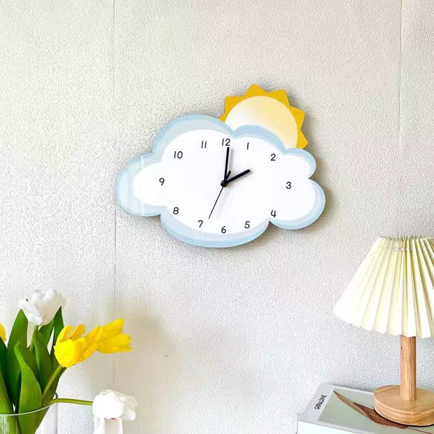 Cloud Cartoon Creative Design Decoration Wall Personality Digital Clock ...