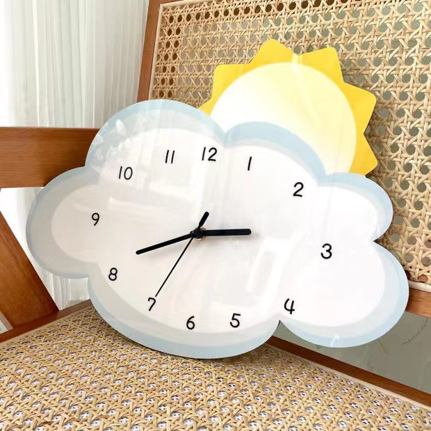Cloud Cartoon Creative Design Decoration Wall Personality Digital Clock ...