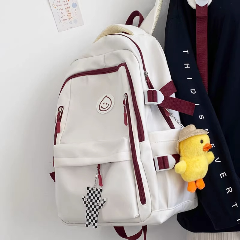Ready Stock Preppy Style Computer Backpack Female Simple Large-Capacity ...