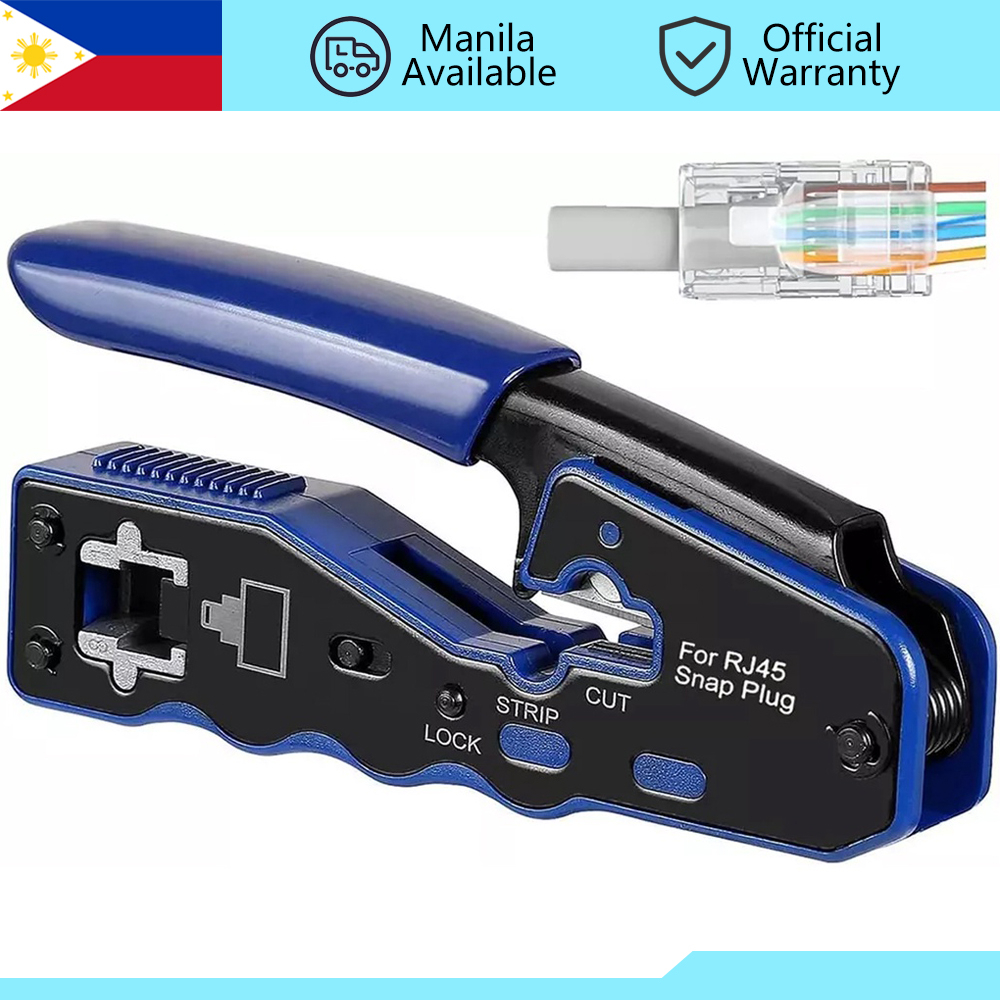 RJ45 RJ11 Pass Through Crimper Tool Crimping Tool for CAT7/CAT6A/CAT6 ...