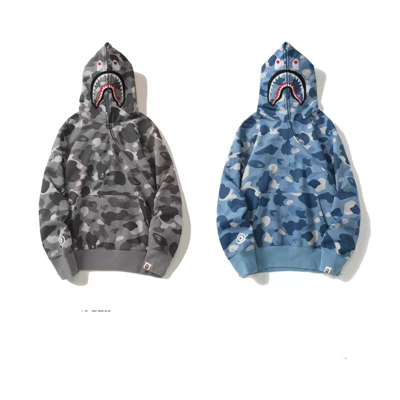 2023 New stock BAPE male and female couples diagonal zipper honeycomb ...