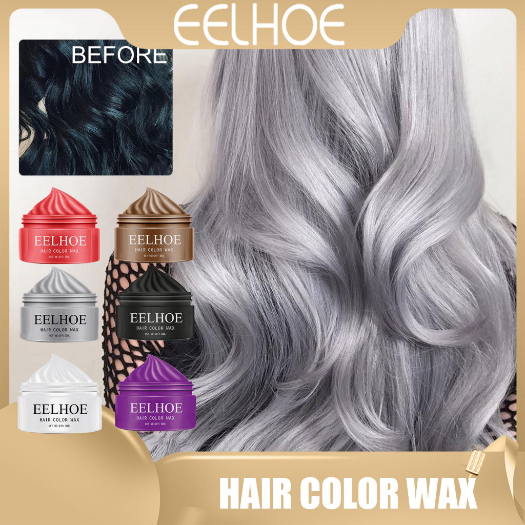 Eelhoe Hair Wax Color Styling Temporary Hair Dye Cream 6 Colors Hair 