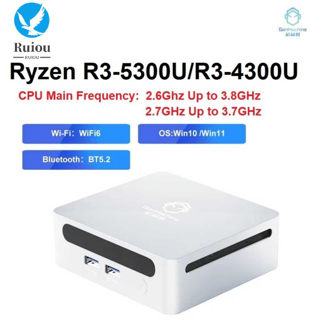 Genmachine Mini Pc Amd Ryzen U U Cpu Ghz Up To Ghz Windows Pro Ddr Gb Gb