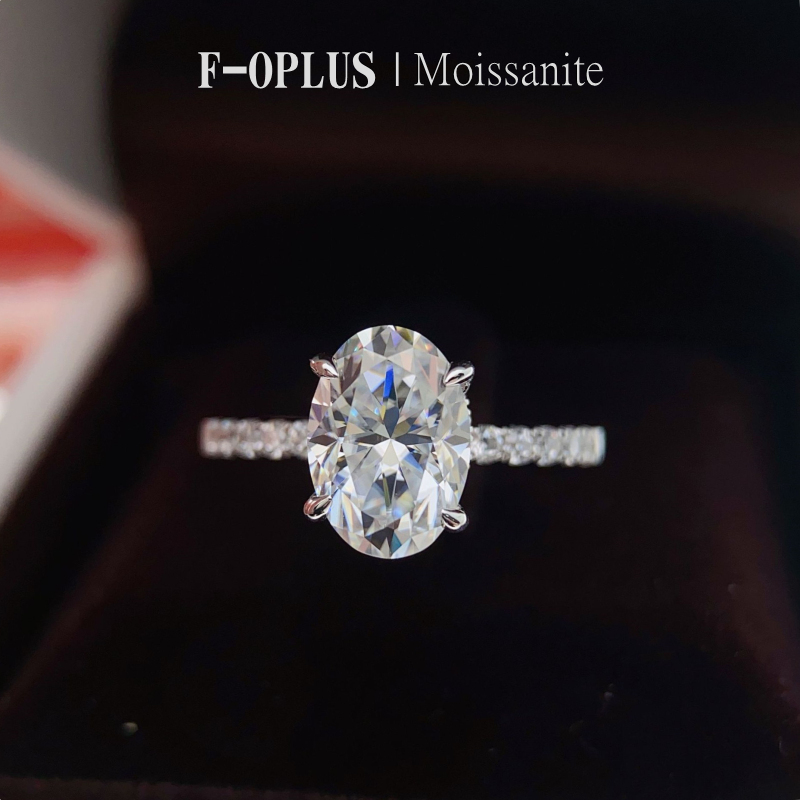 F-OPLUS | D-Color 1-3 Carat Real Moissanite Ring with Certificate ...