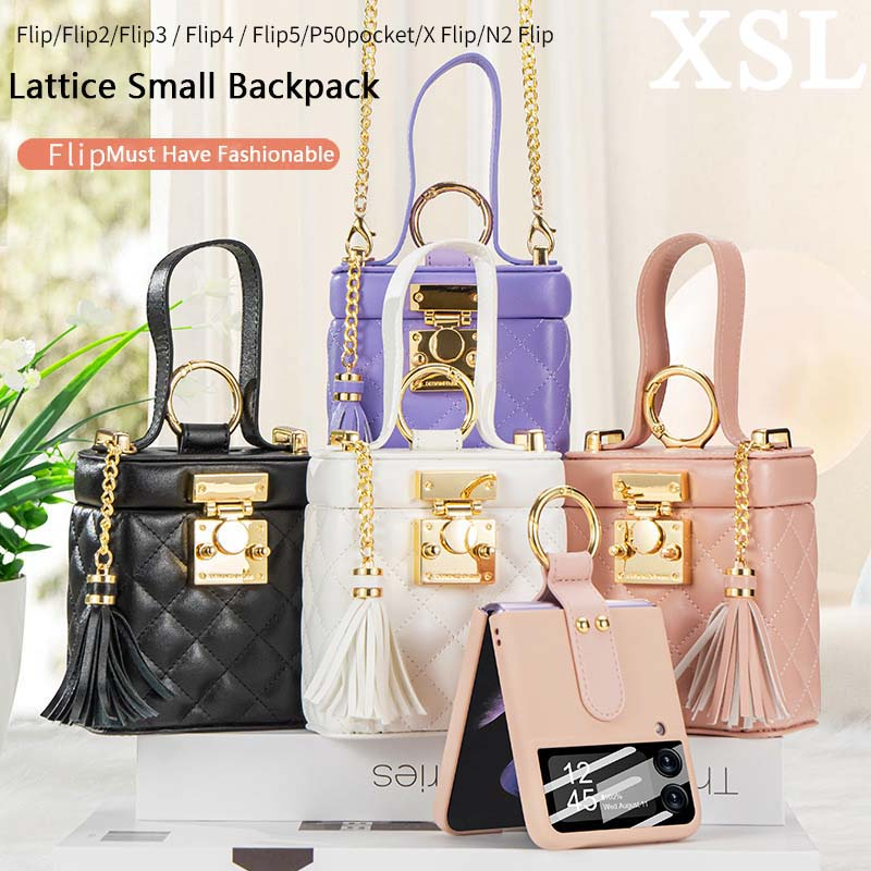 【New diagonal chain mini backpack】For Samsung Z Flip6 5 4 Casing ...