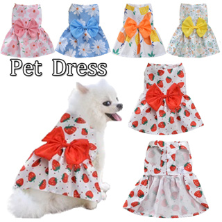 Cat Clothes Lapel Neck Fashion Pet Princess Skirt Puppy Party Dress Up  Plaid Skirt Summer Dog Dress Pet Clothing for Cats Dog Girls 