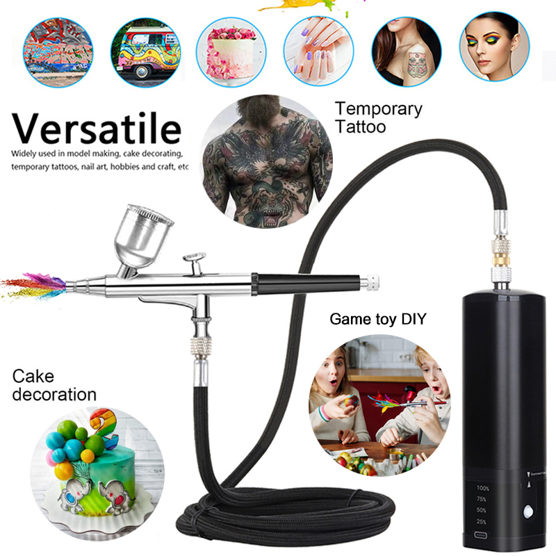 Best Quality New Arrival TM80S Wireless Airbrush With Compressor Kit 32Psi  Auto Start Stop Mini Portable Cordless Personal