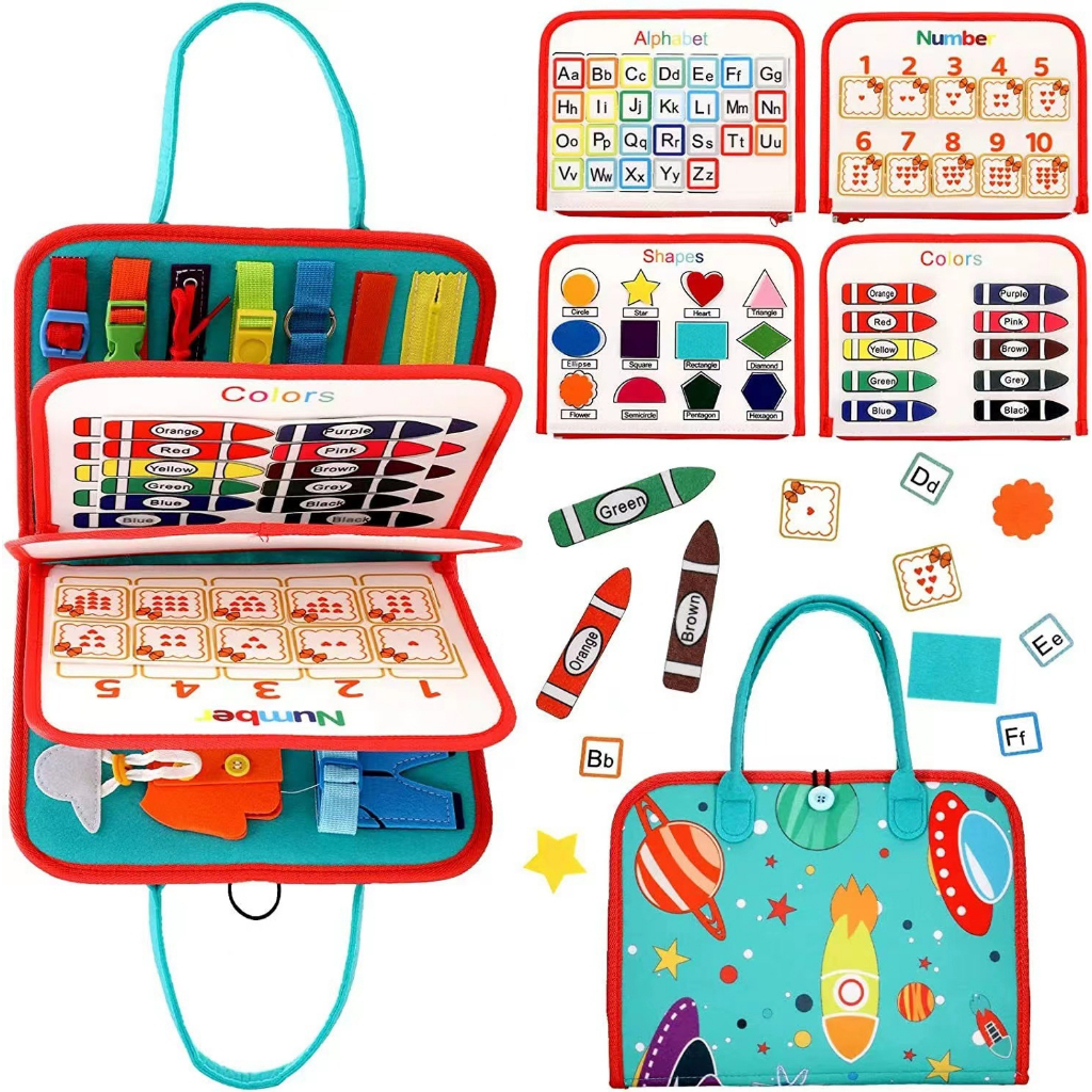 Toddler Busy Board Montessori Sensory Toys for Learning Fine Motor Skills  Autism Preschool Activities Educational Travel Toys