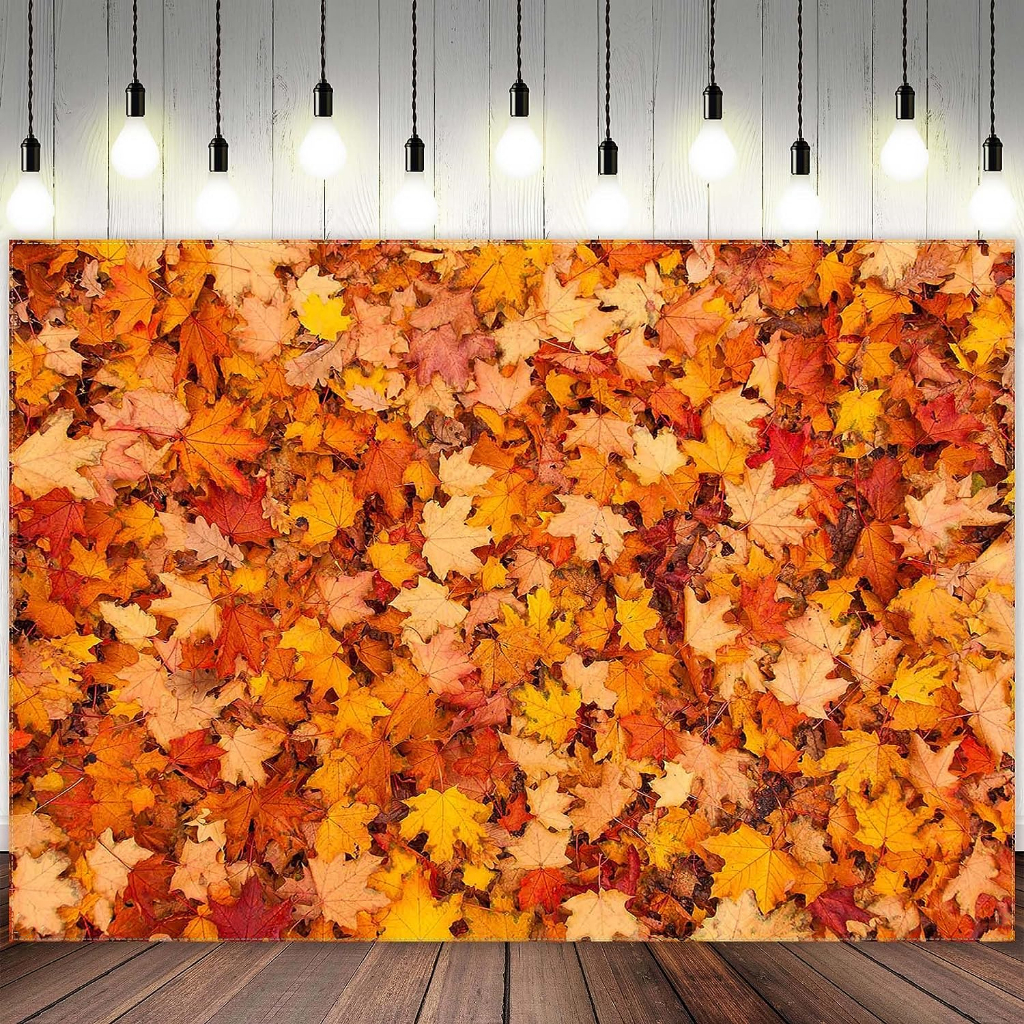7x5ft Fall Maple Leaves Photography Backdrop Autumn Friendsgiving Scene ...