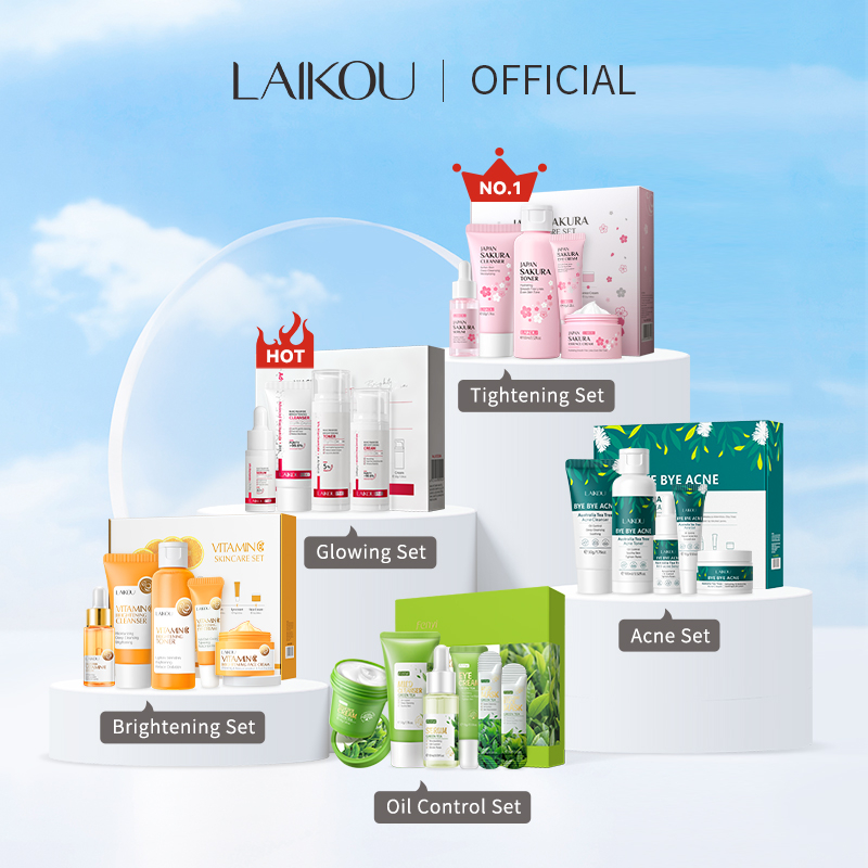 LAIKOU Skincare Set Smooth Fine Lines Brightening Moisturizing Reduce ...